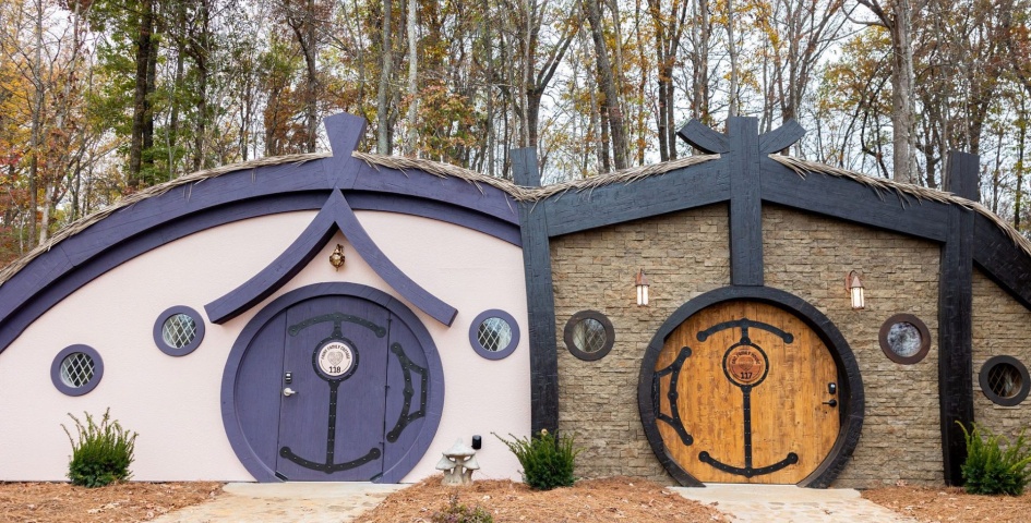 Cottages at a fantasy themed village retreat